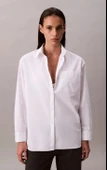 Calvin Klein Kadın Beyaz Gömlek thumbnail 3