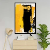 Yellow Black - Yağlı Boya Dokulu Tablo thumbnail 1