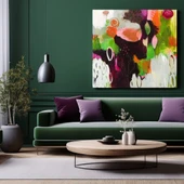 Green Flora Yağlı Boya Dokulu Tablo thumbnail 1