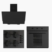 Luxell Prime Glass Siyah Ankastre Set thumbnail 1