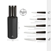 Karaca Roscar Black 6 Parça Bıçak Seti thumbnail 5