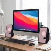 Pembe USB 2.0 + 3.5mm USB Hoparlör thumbnail 1