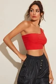 Kadın Kırmızı Tek Omuz Crop Büstiyer thumbnail 1