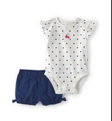 Carters Kız Bebek Body Şort Set 1U564310 Mavi thumbnail 1