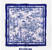Blue Animal Toile Desen Fular thumbnail 3