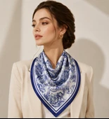 Blue Animal Toile Desen Fular thumbnail 1