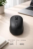 Kablosuz Mouse Usb Alıcılı Fare TM22 Siyah thumbnail 2