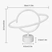Neon Işıklı Satürn Lamba (Pil + USB) thumbnail 4
