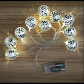 2m 10 LED Pilli Disko Toplu Işık thumbnail 2