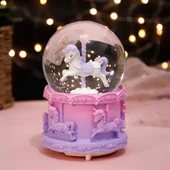 Orta Boy Işıklı Unicorn Kar Küresi thumbnail 4