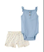 Carters Kız Bebek Body Şort Set 1S523710 Renkli thumbnail 1