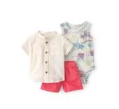 Carters Erkek Bebek Gömlek Şort Set 1U638410 Renkli thumbnail 1