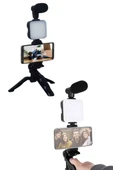 Video Making Kit Telefon Tutucu Vlog Video Mini Led Işıklı thumbnail 2
