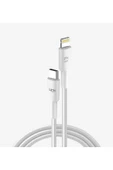Linktech 30 W 2m Usb-c To Lightning Şarj Kablosu Gri thumbnail 1