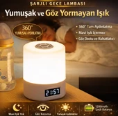 ŞARJLI DOKUNMATİK SAATLİ MASA LAMBASI GECE LAMBASI thumbnail 5