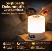 ŞARJLI DOKUNMATİK SAATLİ MASA LAMBASI GECE LAMBASI thumbnail 6