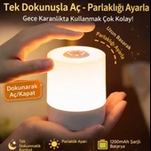 ŞARJLI DOKUNMATİK SAATLİ MASA LAMBASI GECE LAMBASI thumbnail 8