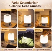 ŞARJLI DOKUNMATİK SAATLİ MASA LAMBASI GECE LAMBASI thumbnail 7