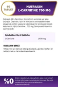 Nutraxin Quick Slim - L-Carnitine 700mg 60 Tablet thumbnail 2
