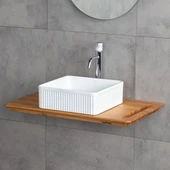 E-W1003MB Tezgah Üstü Lavabo Mat Beyaz thumbnail 3