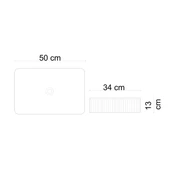 E-W1004MB Tezgah Üstü Lavabo Mat Beyaz thumbnail 2