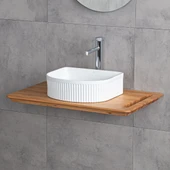 E-W1005MB Tezgah Üstü Lavabo Mat Beyaz thumbnail 3