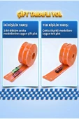 PAPAYA Esnek Araba Yarış Pisti Turuncu Vantuzlu Bükülebilir 1/64 Ölçek Çift Taraflı Oyuncak Seti thumbnail 4