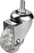 302 - 50x20 Mm Şeffaf Makaralı Vidalı Teker thumbnail 2