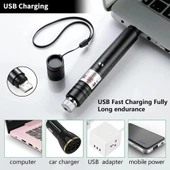 Fithome 100mw Desen Başlıklı Usb Şarjlı Yeşil Lazer Pointer thumbnail 3