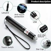 Fithome 100mw Desen Başlıklı Usb Şarjlı Yeşil Lazer Pointer thumbnail 4