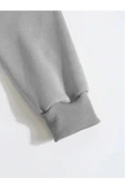 Erkek Düz Kapüşonlu Sweat - Boyalı Gri thumbnail 4