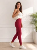 Kadın Bordo Fitilli Tayt thumbnail 2