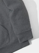 Erkek Düz Kapüşonlu Sweat - Füme thumbnail 4