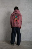 Erkek SCHOOL BOY Baskılı Kapüşonlu Sweat - Gül Kurusu thumbnail 3