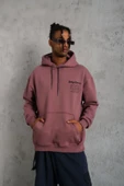 Erkek 98 Baskılı Kapşonlu Sweat - Gül Kurusu thumbnail 2