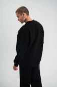 Uzun Kol Bisiklet Yaka Basic SweatShirt - Siyah thumbnail 3