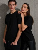 Unisex Kısa Kollu Bisiklet Yaka Basic Viskon Bluz thumbnail 1