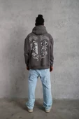 Erkek 98 Baskılı Kapşonlu Sweat - Gri thumbnail 4