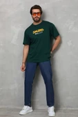 Unisex Basic Bisiklet Yaka Oversize T-Shirt - Yeşil thumbnail 1