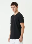 Unisex Basic Bisiklet Yaka Regular T-Shirt - Siyah thumbnail 3