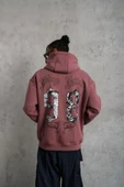 Erkek 98 Baskılı Kapşonlu Sweat - Gül Kurusu thumbnail 1