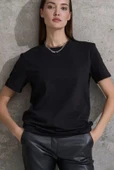 Unisex Kısa Kollu Bisiklet Yaka Basic Viskon Bluz thumbnail 2