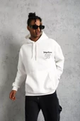 Erkek 98 Baskılı Kapşonlu Sweat - Beyaz thumbnail 1