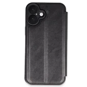 Apple İphone 16 Kılıf Flip Cover - Siyah thumbnail 2