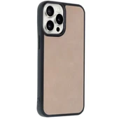 Apple İphone 14 Pro Max Kılıf Aras Deri Kapak - Pudra thumbnail 7