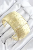 Pirinç Tel Sarma Model Gold Renk Kadın Bileklilk thumbnail 2