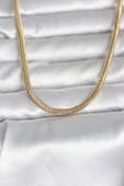 Cm Yassı Yılan Zincir Model 45 Cm Kadın Kolye thumbnail 1