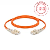 Alfafonet SC/PC-SC/PC Multimode OM2 Dupleks 1 Metre Fiber Patch Cord thumbnail 1