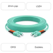 Alfafonet SC/PC-SC/PC Multimode OM3 Dupleks 2 Metre Fiber Patch Cord thumbnail 4