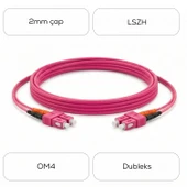 Alfafonet SC/PC-SC/PC Multimode OM4 Dupleks 3 Metre Fiber Patch Cord thumbnail 4
